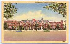 Postcard New Jersey Aerial St Michaels Hospital Newark c1944 Linen PST 1952 F11 picture