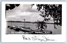 Perham Minnesota MN Postcard RPPC Photo Mc Conachie Resort Boats c1940's Vintage picture