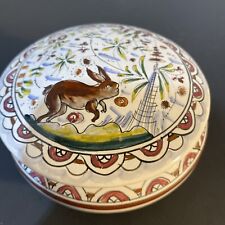 Vtg Portugal Pottery Signed And Numbered Trinket Box picture