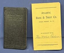 2 VINTAGE Savings Account Books Atlantic Bank & Trust High Point, NC 1926-27, 29 picture