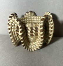 South Carolina Gullah Sweet Grass Basket Small Wave Design Signed Dated 2007 picture
