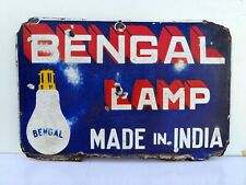 Vintage Bengal Lamp Advertising Porcelain Enamel Sign Board Electric Bulb Rare picture
