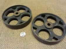 Vintage Set of 2 Cast Iron Wheels Dolly Cart Antique Old Farm Wheel Barn 10807 picture