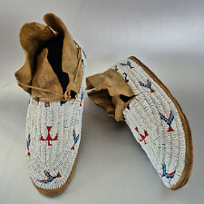 Antique Arapaho / Cheyenne Beaded Moccasins with Thunderbird, circa 1890-1910. picture
