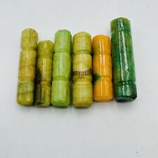 6 Alabaster Onyx Chopstick Rests Sushi Japanese Green Yellow 2 Designs ~2