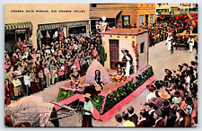 Rio Grande Valley Charro Days Parade, Floats, People, Antique Vintage Post Card picture