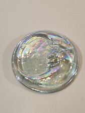 Man In The Moon Paperweight Irridescent Art Glass Disc Shaped Face  picture