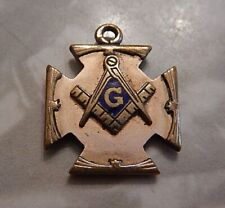 Antique Masonic FOB Charm Pendant Shield Mason -Gold Filled picture