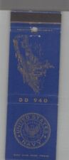 Matchbook Cover - Navy Ship USS  Manley DD-940 picture