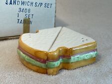 KNOBLER Vintage Sandwich Halves Painted Ceramic Salt & Pepper Shakers picture