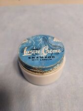 Vintage Lustre Creme Shampoo With Lanolin Vintage Jar White Blue 1950s picture