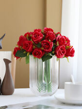 US 12 Heads Artificial Silk Rose Bouquet for Wedding Bride Bouquet & Decorative picture