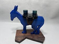 1930 Art Deco Blue Galalith Donkey Mule Carved Wood Pen Holder Rest Writing Desk picture