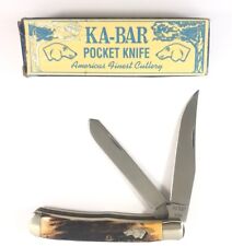 Ka-Bar USA Dogs Head Stag Trapper Folding Pocket Knife Limited Edition 1478-MXX picture