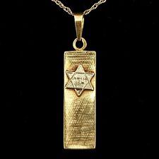 1970s Vintage Star of David Pendant 14k Yellow Gold Magen David Chain Judaism picture