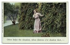 Often Helps The situation, When Distress O'er Shadow Thee, 1907 Postcard picture