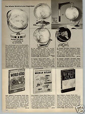 1961 PAPER AD Replogle Gyro Matic Globe Magelian Stereo Relief Pull Down picture
