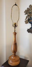 Vintage Turned Wood Table Lamp MYRTLEWOOD  3-Way Light (Super Nice) picture