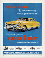 1951 Hudson Hornet Car Miracle H-Power 4-Door Sedan retro art print ad LA24 picture