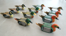 Beautiful Set Of 11 Duck Napkin Rings Plastic Vintage Retro Mallard, Drake, picture