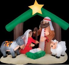 Christmas Gemmy Holiday Living 7 ft Nativity Scene Airblown Inflatable No Stakes picture