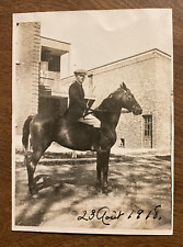 1918 Man on Horseback Fashion Newsboy Cap Mustache Original Old Photo P11b28 picture