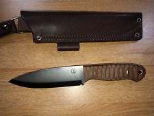 LT Wright Knives, Sospes, Custom, O1, Scandi, Natural Micarta, w/Coyote   Liners picture