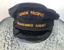 VTG Original Union Pacific Railroad Passenger Agent Hat Navy Wool Cap Size 7 picture