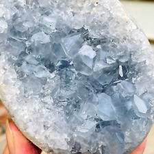 2.98LB Large Natural Blue Celestite Quartz Crystal Egg Geode Specimen Healing picture