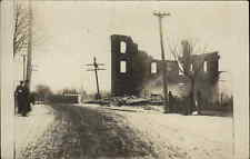 Damariscotta ME Fire Ruins c1908 Real Photo Postcard picture