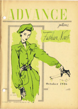 1940s Vintage Advance Fashion News Sewing Pattern Flyer 8 Pg October 1946 ORIG picture