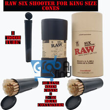 RAW SIX SHOOTER + 40 KING SIZE CONES + 1 DOOB TUBE + 2 - 60-Dram STORAGE TUBES picture