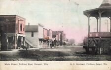 Main Street Looking East Bangor Wisconsin WI Grocery Store 1908 Postcard picture