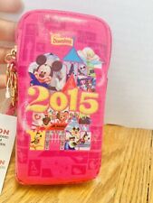 Disney Parks 2015 Smart Phone Case Faux Leather Zips Pink New picture
