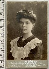 1900s CDV Lehmann LIBAU Latvia Russia SchoolGirl Antique Photo Visit Portrait picture