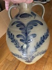 Beautiful Ancathus Leaves Rowe Pottery 1999 Stoneware Ovoid Jug. Mint 16” Tall picture