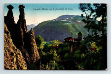 Hand Colored c1911 Italy Scenic View Postcard Tyrol Castle Earth Pyramids picture