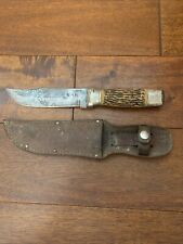 Vintage Colonial Prov USA Hunting Knife Fixed Blade W Sheath WWII Veteran Purple picture