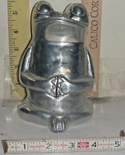 Vtg Solid Metal FROG Figurine ~5¾
