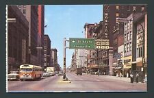 1960's Indianapolis, Indiana Postcard - Washington & Pennsylvania Streets - Bus picture