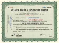 Andover Mining and Exploration Limited - Foreign Stock Certificate - Foreign Sto picture