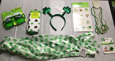 New 7 Piece Lot St. Patrick's Day Socks Scarf Glasses Tattoos Beads Headband etc picture
