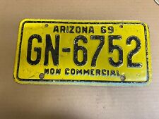 Vintage 1969 Arizona License Plate GN-6752 EXPIRED picture