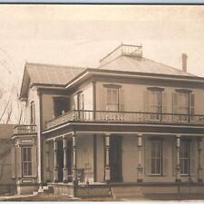 c1910s Fancy Folk Victorian House RPPC Beautiful Woodwork Real Photo PC WOW A173 picture