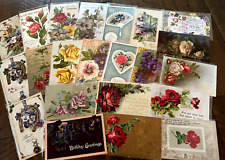 LOT of 23 Greetings Postcards with~ROSES & PANSY~Flowers Floral~In Sleeves-k-221 picture