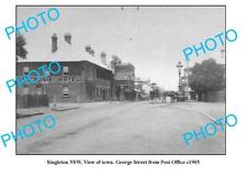 OLD 8x6 PHOTO SINGLETON NSW VIEW OF GEORGE STREET FROM POST OFFICE c1905 picture