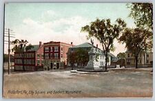 Biddeford, Maine - City Square & Soldier's Monument - Vintage Postcard - Posted picture