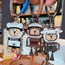NEW Starbucks Cute Robot Astronaut Metal Key Chain Toy Car Bag Ornament Keychain picture