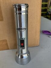 Vintage Eveready Flashlight Tested Works Chrome Vintage Ribbed Classic Captain picture
