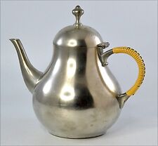 VTG Mid Century Royal Holland Pewter KMD TIEL Tea Pot w Wrapped Handle Daalberop picture